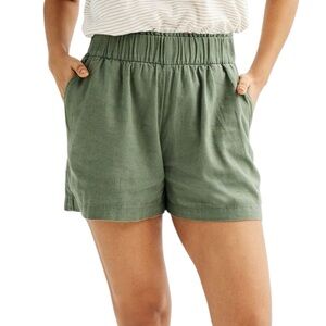 NWT J. CREW Women’s High Waist Green Linen Shorts